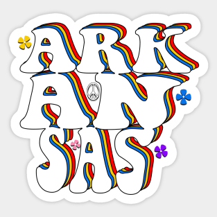 Arkansas Retro Funky Text Design Sticker